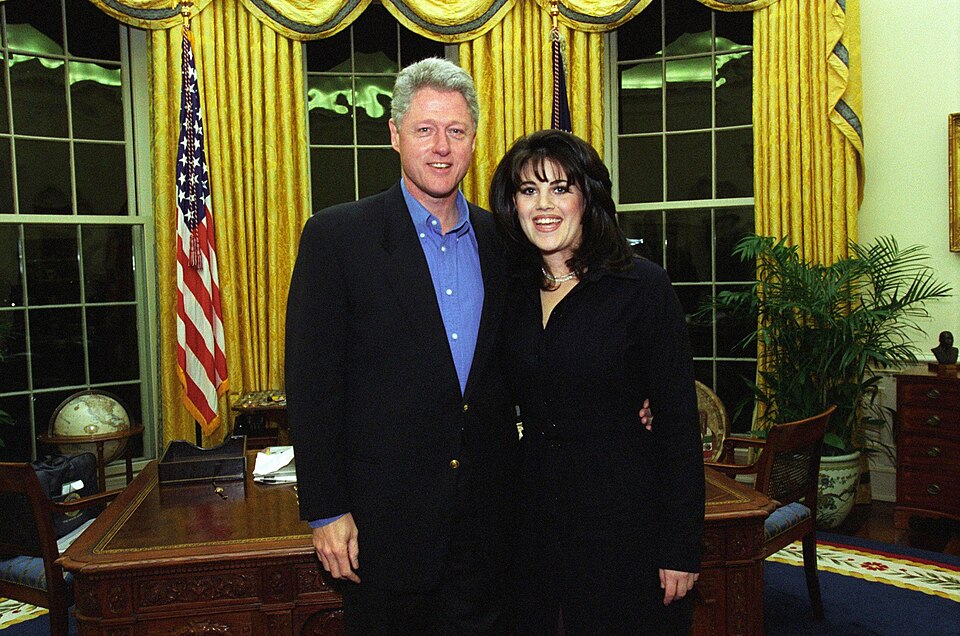 Bill Clinton and Monica Lewinsky in the Oval Office