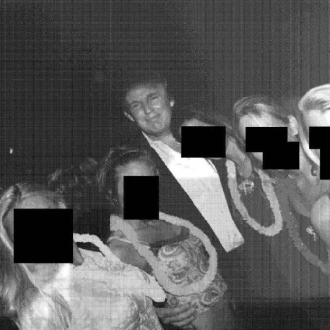 New Epstein Files Reveal Trump Surrounded by Blurred Faces