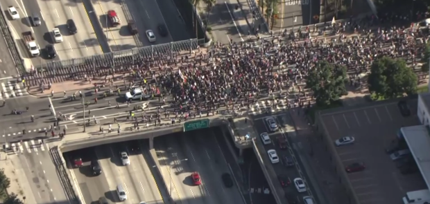 National Day of Action march through downtown Los Angeles.