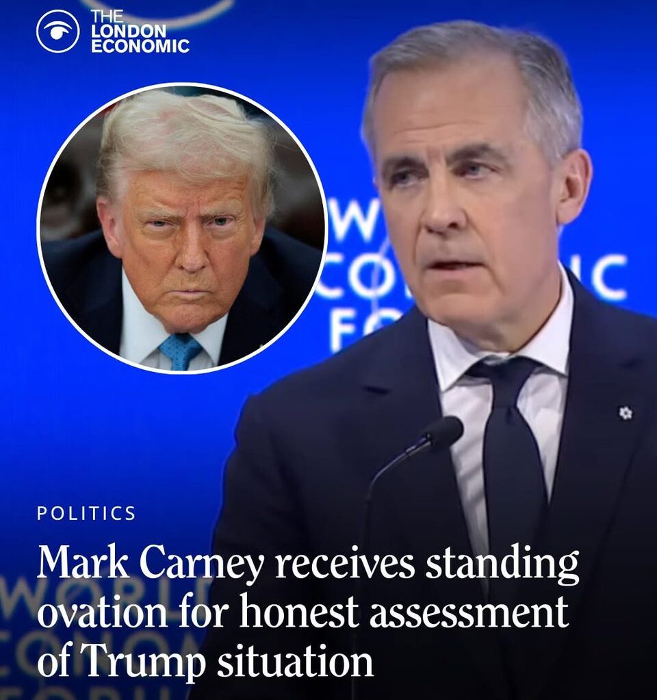Image shared on X referencing praise for Mark Carney's Davos speech.