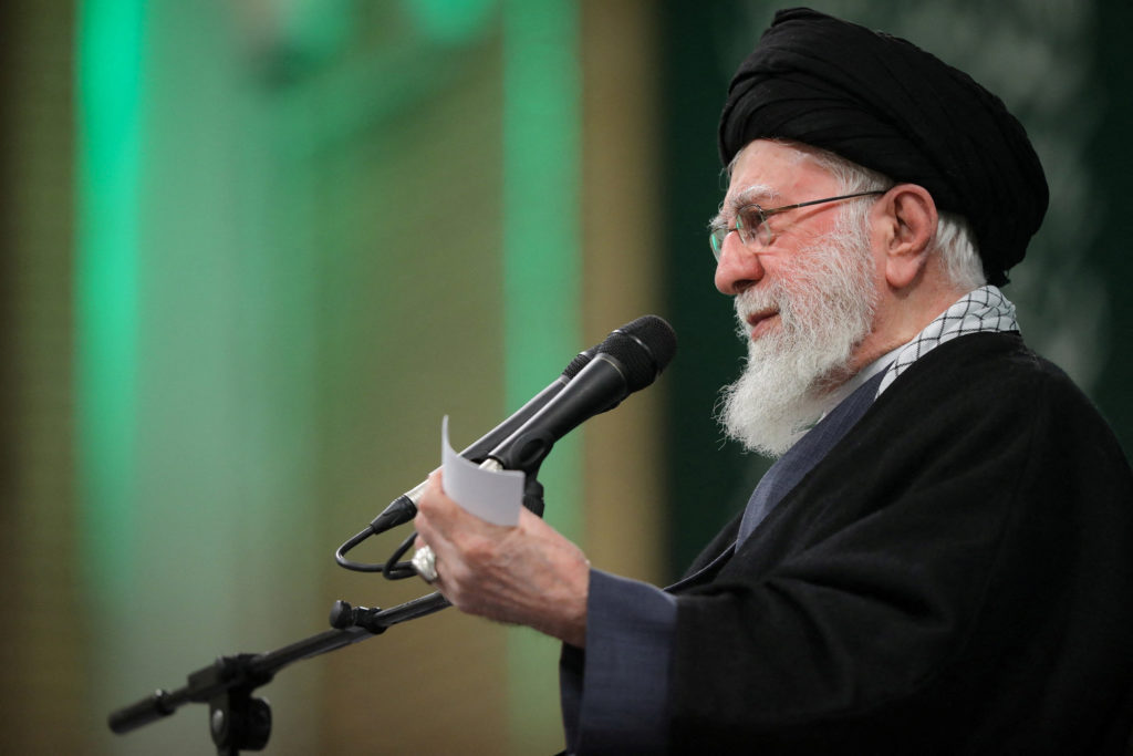 Iran's Supreme Leader Ayatollah Ali Khamenei speaks during a meeting in Tehran on Jan. 17, 2026. Handout via Reuters.