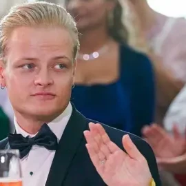 Marius Borg Hiby (pictured here in 2022) is not a public figure, the palace says, and only appears with the royal family on special occasions - bbc