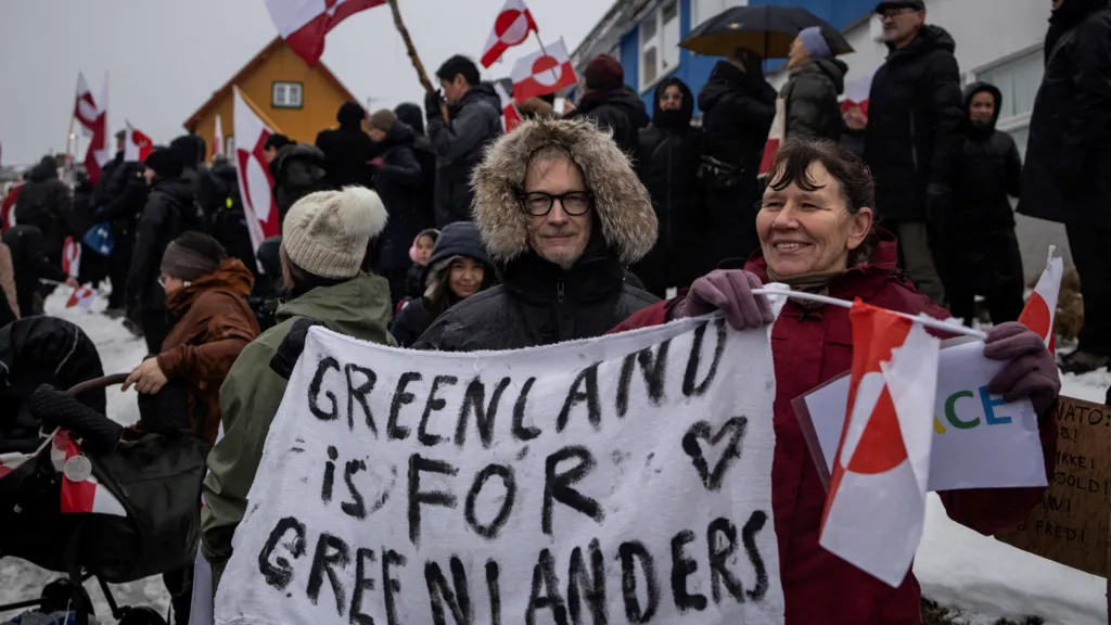 Protesters in Nuuk, Greenland, oppose a proposed US takeover