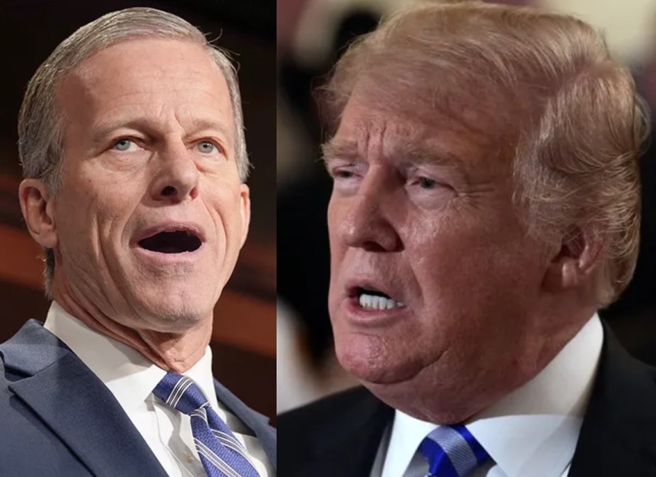 John Thune at a Capitol press conference, saying he supports voter ID but not federalizing elections.