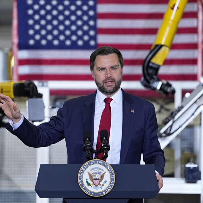 Photo of Vice President JD Vance at Pointe Precision Inc., Wisconsin - PBS NewsHour