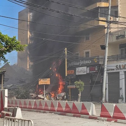Smoke billows from the site of an Israeli airstrike in the southern suburbs of the Lebanese capital Beirut, March 9, 2026. - AFP/Getty