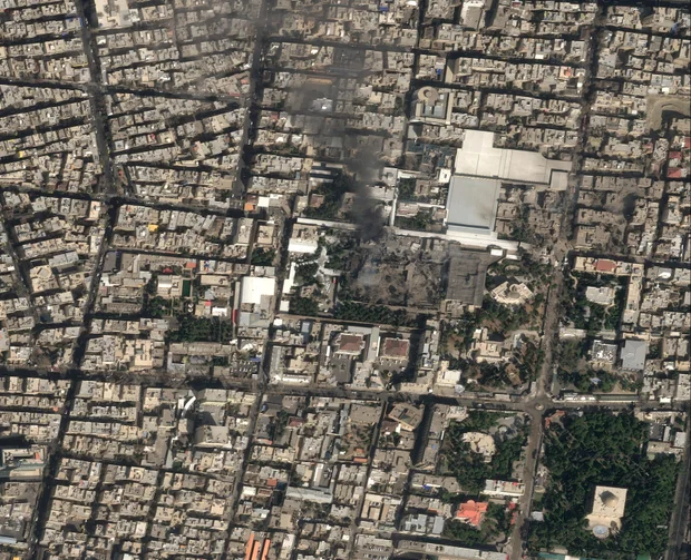 Satellite image shows smoke and heavy damage at Ayatollah Ali Khamenei's compound in Tehran after U.S.-Israeli strikes