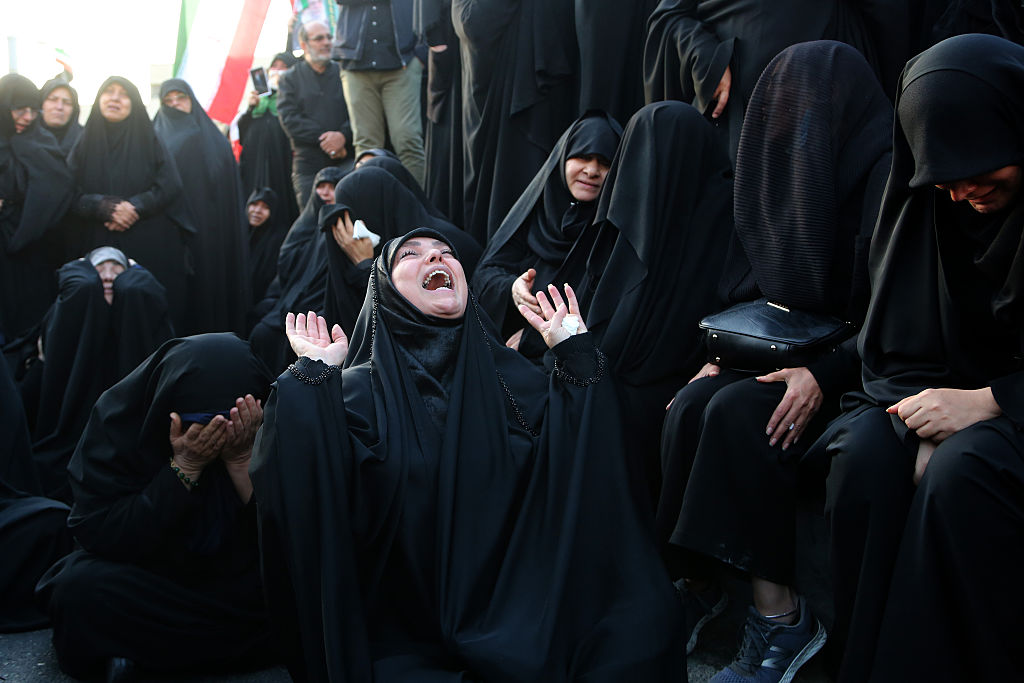 Demonstrators in the Middle East amid rising tensions tied to U.S.-Israeli strikes and Iran's retaliation.