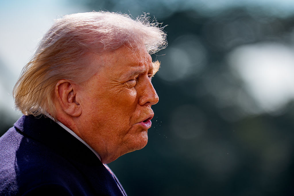 Profile view of a lawmaker during an interview.