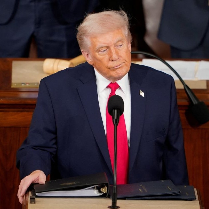 U.S. President Donald Trump delivers the State of the Union address at the U.S. Capitol. - Nathan Howard/Reuters