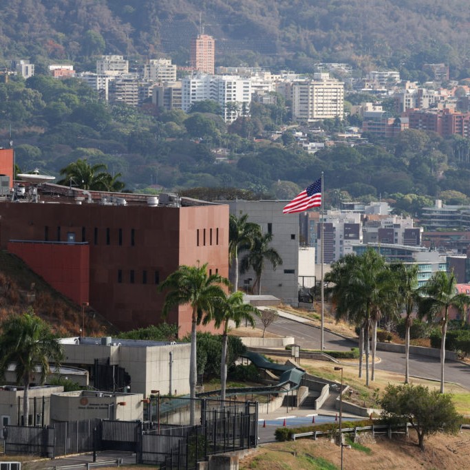 The U.S. flag hoisted at the Venezuela Affairs Unit, Caracas - File photo