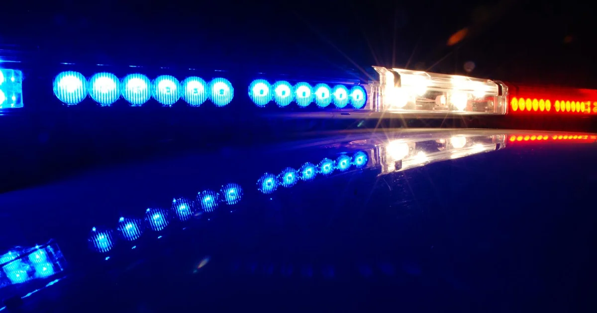Police lights on a patrol car, representing an active law enforcement investigation.