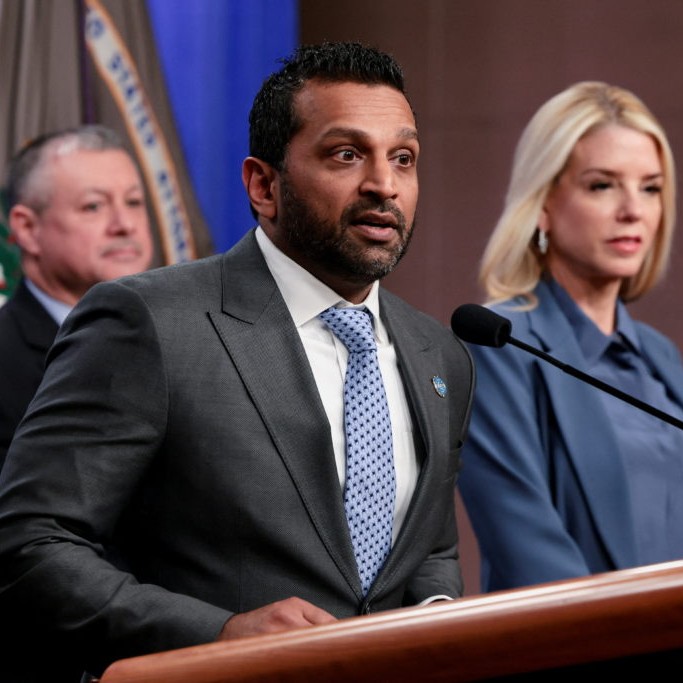 FBI Director Kash Patel, next to U.S. Attorney General Pam Bondi, speaks at a press conference following the arrest in the D.C. pipe bomber investigation, at the Justice Department in Washington, D.C., U.S., December 4, 2025. Photo by Jessica Koscielniak/Reuters. - Photo by Jessica Koscielniak/Reuters