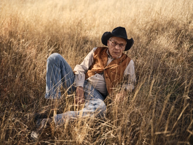 A rancher seated in the grasslands of the San Rafael Valley.